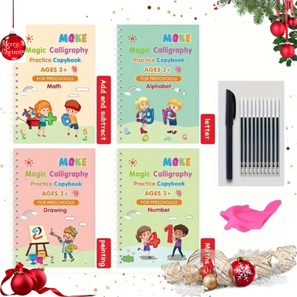 Set de 4 Cuadernos Magic Caligrafía Montessori para Niños con TEA y TDAH